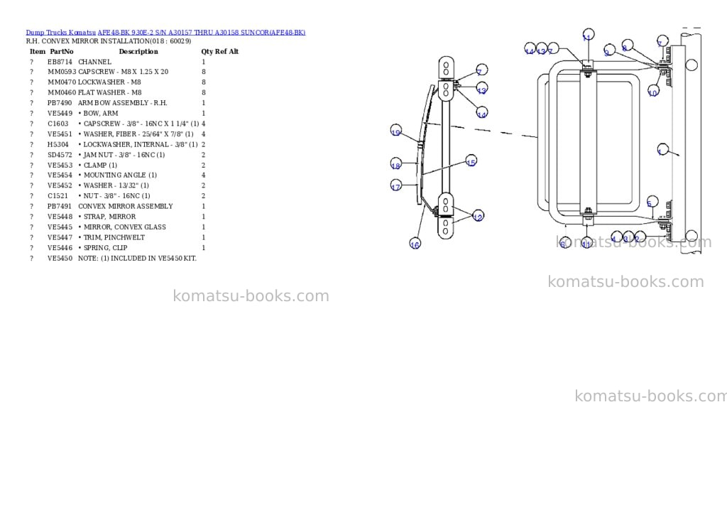 Komatsu afe48-bk 930e-2 s/n a30157 thru a30158 suncor Parts catalog cover Page 9 Komatsu afe48-bk 930e-2 s/n a30157 thru a30158 suncor Parts catalog cover Page 9