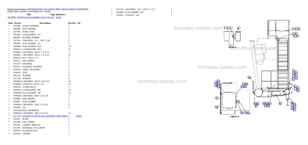 Komatsu afe48-bm 930e-2 s/n a30161 thru a30163 codelco Parts catalog cover Page 8