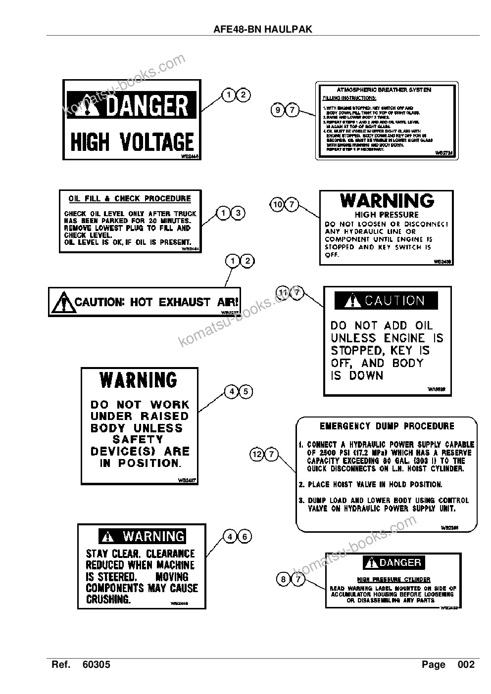 Komatsu afe48-bn 930e-2 s/n a30164 a.t.massey Parts catalog cover Page 4