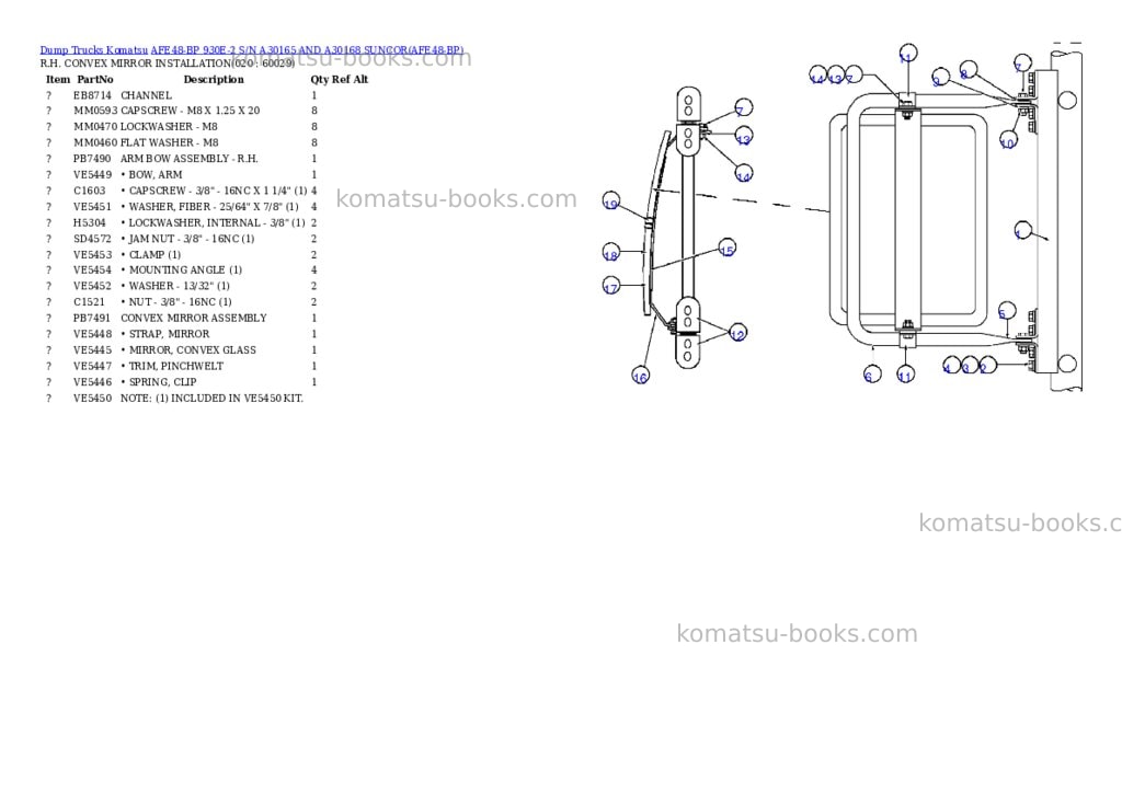 Komatsu afe48-bp 930e-2 s/n a30165 and a30168 suncor Parts catalog cover Page 9 Komatsu afe48-bp 930e-2 s/n a30165 and a30168 suncor Parts catalog cover Page 9