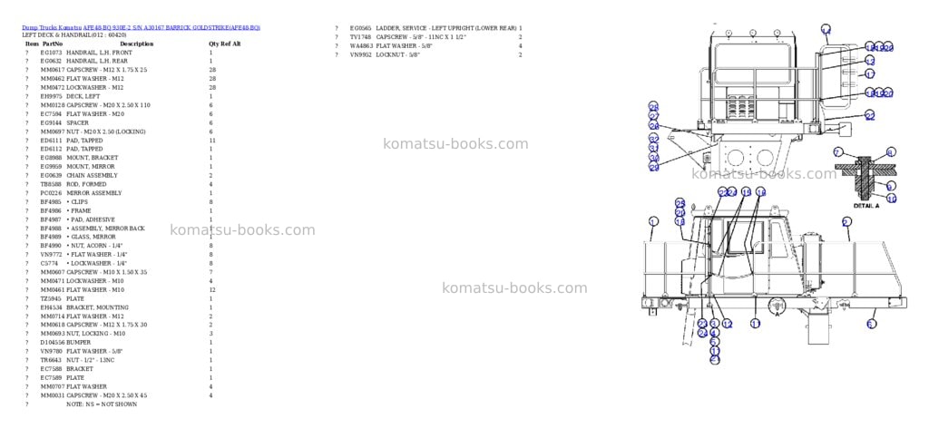 Komatsu afe48-bq 930e-2 s/n a30167 barrick goldstrike Parts catalog cover Page 6 Komatsu afe48-bq 930e-2 s/n a30167 barrick goldstrike Parts catalog cover Page 6