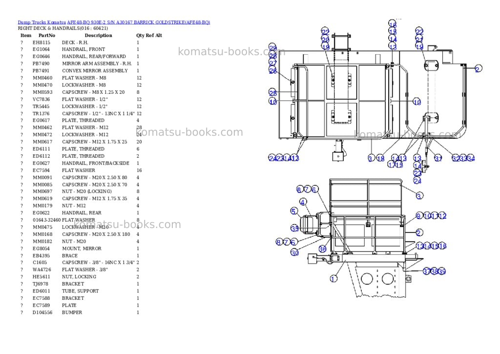 Komatsu afe48-bq 930e-2 s/n a30167 barrick goldstrike Parts catalog cover Page 7 Komatsu afe48-bq 930e-2 s/n a30167 barrick goldstrike Parts catalog cover Page 7