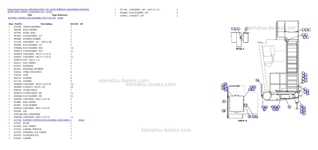 Komatsu afe48-bq 930e-2 s/n a30167 barrick goldstrike Parts catalog cover Page 8 Komatsu afe48-bq 930e-2 s/n a30167 barrick goldstrike Parts catalog cover Page 8