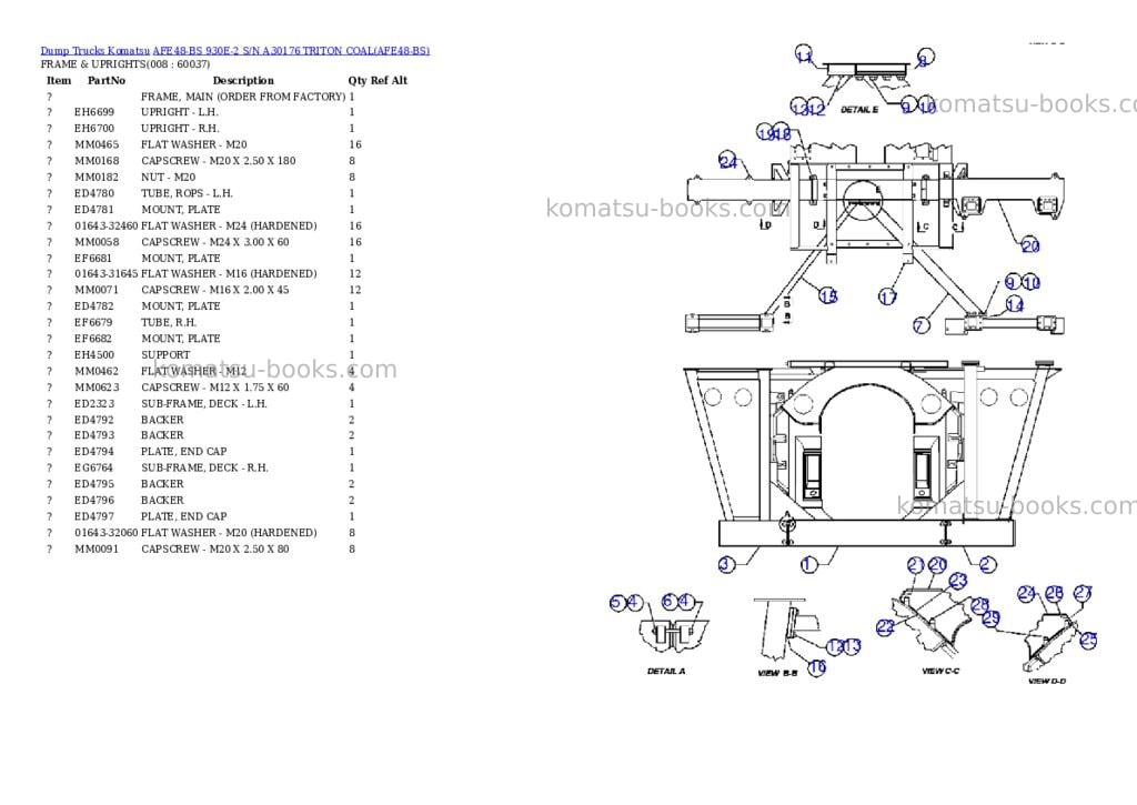 Komatsu afe48-bs 930e-2 s/n a30176 triton coal Parts catalog cover Page 4