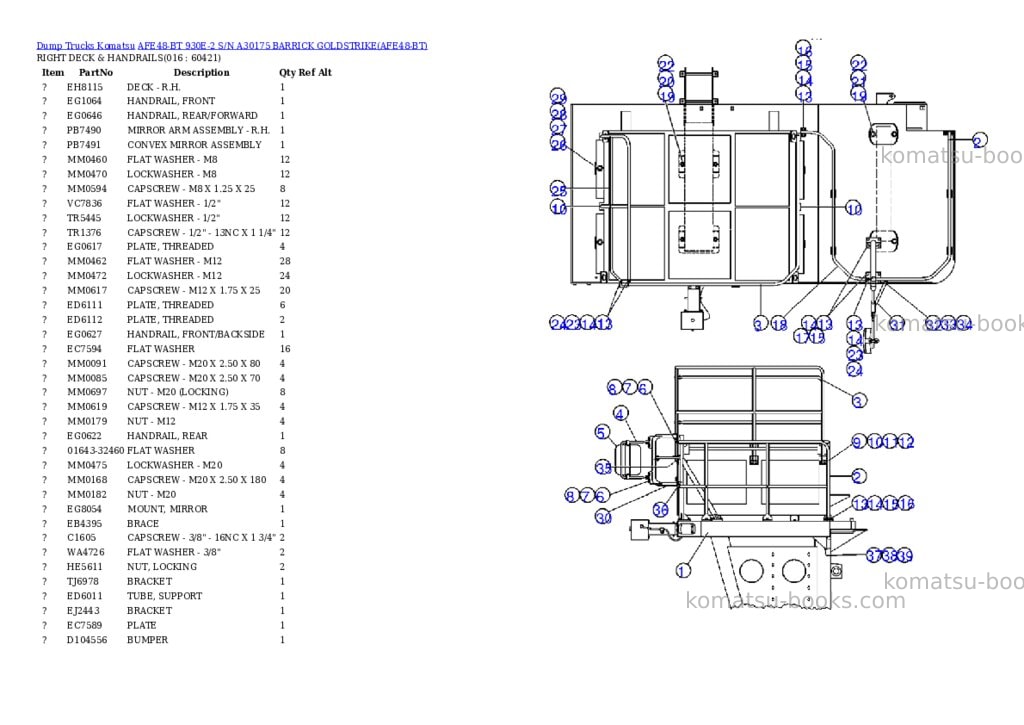 Komatsu afe48-bt 930e-2 s/n a30175 barrick goldstrike Parts catalog cover Page 7 Komatsu afe48-bt 930e-2 s/n a30175 barrick goldstrike Parts catalog cover Page 7