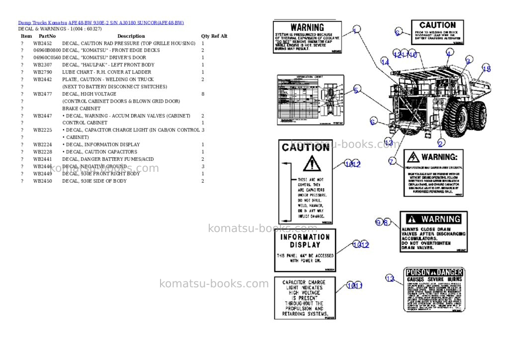 Komatsu afe48-bw 930e-2 s/n a30180 suncor Parts catalog cover Page 2 Komatsu afe48-bw 930e-2 s/n a30180 suncor Parts catalog cover Page 2