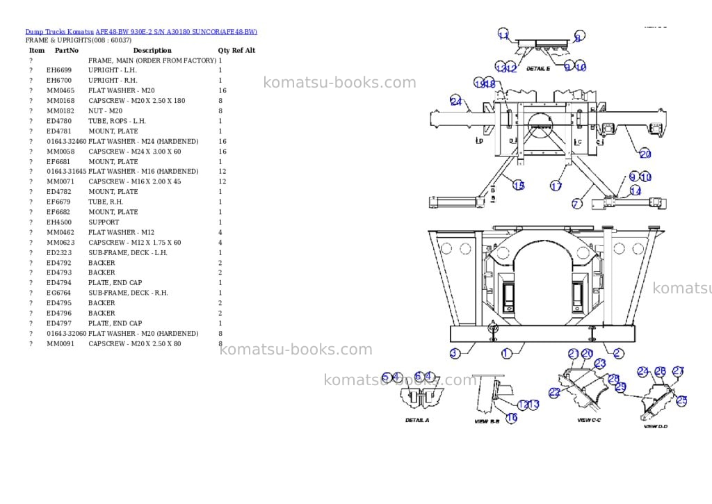 Komatsu afe48-bw 930e-2 s/n a30180 suncor Parts catalog cover Page 4 Komatsu afe48-bw 930e-2 s/n a30180 suncor Parts catalog cover Page 4