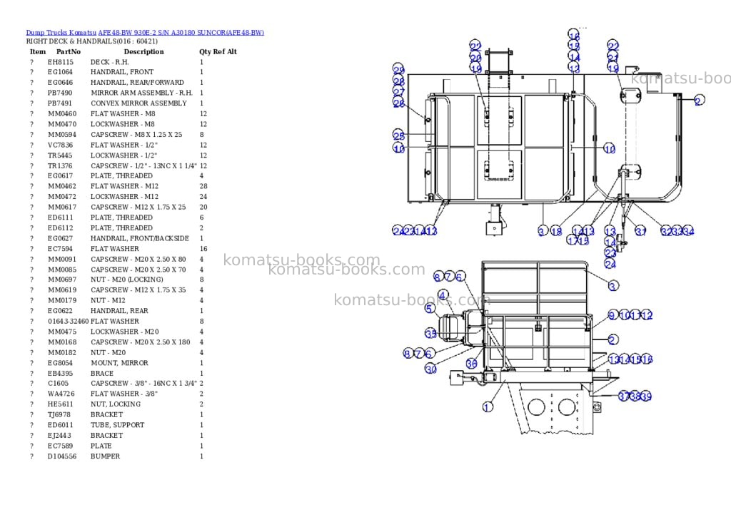Komatsu afe48-bw 930e-2 s/n a30180 suncor Parts catalog cover Page 7 Komatsu afe48-bw 930e-2 s/n a30180 suncor Parts catalog cover Page 7