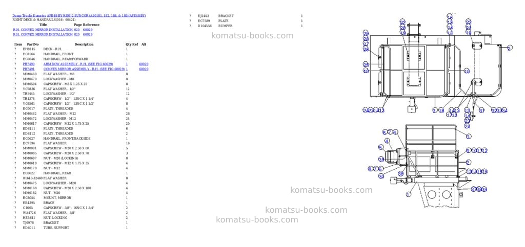 Komatsu afe48-by 930e-2 suncor a30181, 182, 184, & 185 Parts catalog cover Page 5 Komatsu afe48-by 930e-2 suncor a30181, 182, 184, & 185 Parts catalog cover Page 5