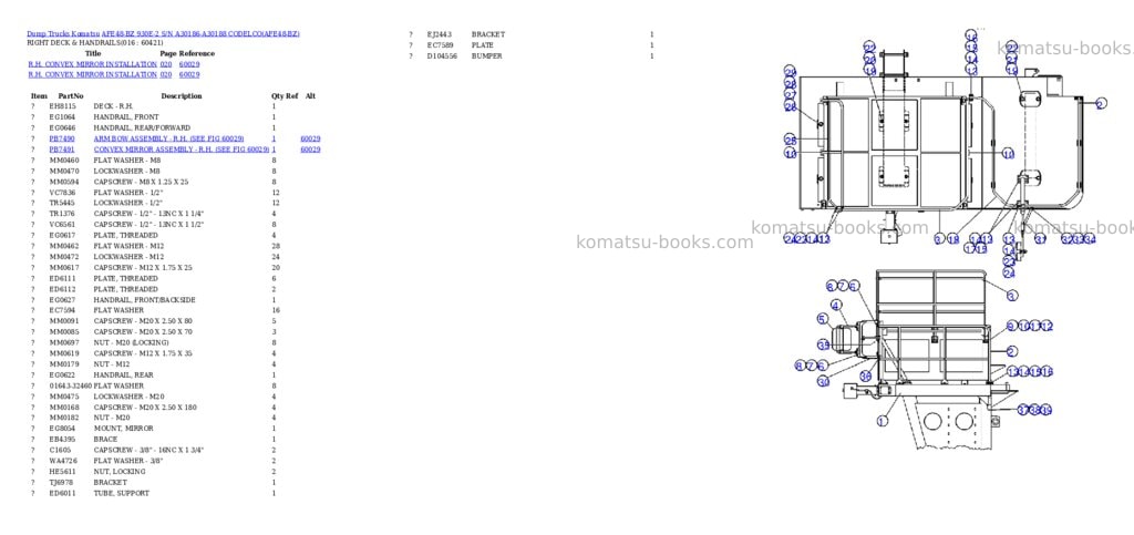 Komatsu afe48-bz 930e-2 s/n a30186-a30188 codelco Parts catalog cover Page 7 Komatsu afe48-bz 930e-2 s/n a30186-a30188 codelco Parts catalog cover Page 7