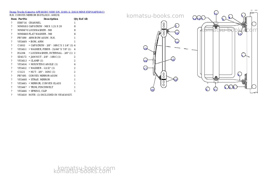 Komatsu afe48-b/c 930e s/n 32605 & 32616 mine expo Parts catalog cover Page 10