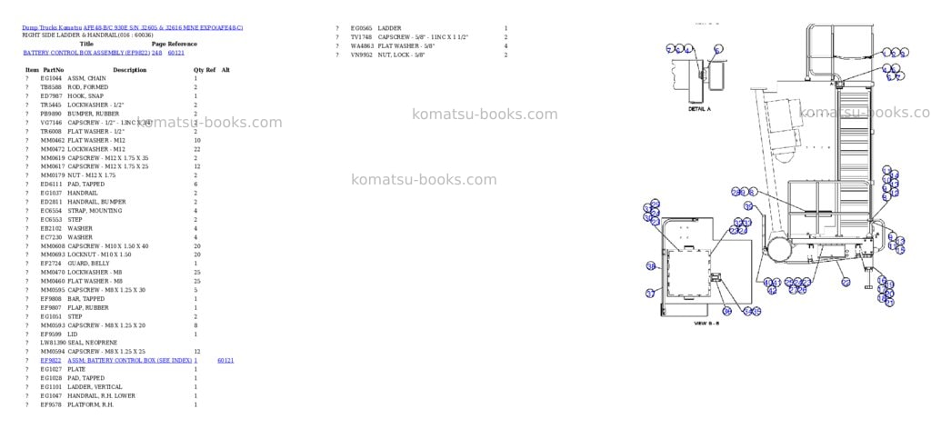 Komatsu afe48-b/c 930e s/n 32605 & 32616 mine expo Parts catalog cover Page 8