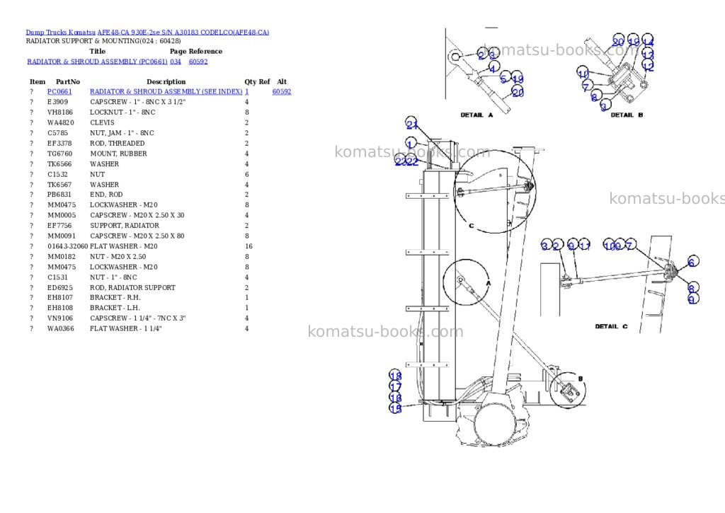Komatsu afe48-ca 930e-2se s/n a30183 codelco Parts catalog cover Page 10