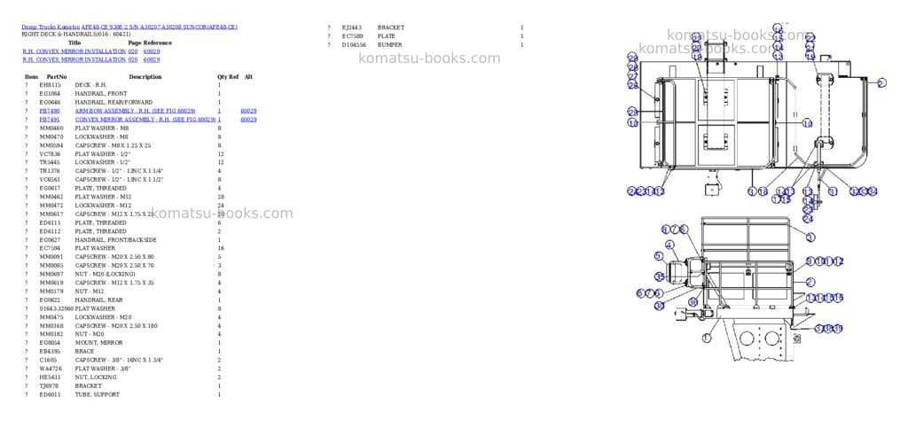 Komatsu afe48-ce 930e-2 s/n a30207-a30208 suncor Parts catalog cover Page 7 Komatsu afe48-ce 930e-2 s/n a30207-a30208 suncor Parts catalog cover Page 7