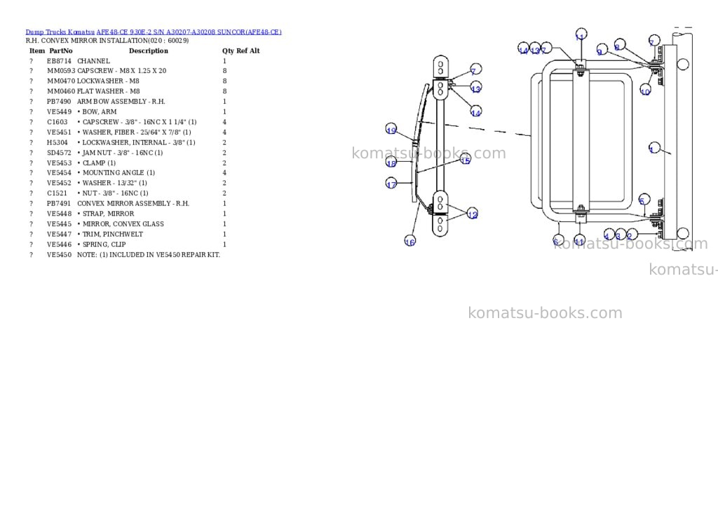 Komatsu afe48-ce 930e-2 s/n a30207-a30208 suncor Parts catalog cover Page 9 Komatsu afe48-ce 930e-2 s/n a30207-a30208 suncor Parts catalog cover Page 9
