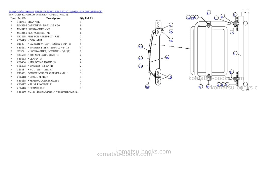 Komatsu afe48-cf 930e-2 s/n a30220 - a30224 suncor Parts catalog cover Page 9 Komatsu afe48-cf 930e-2 s/n a30220 - a30224 suncor Parts catalog cover Page 9