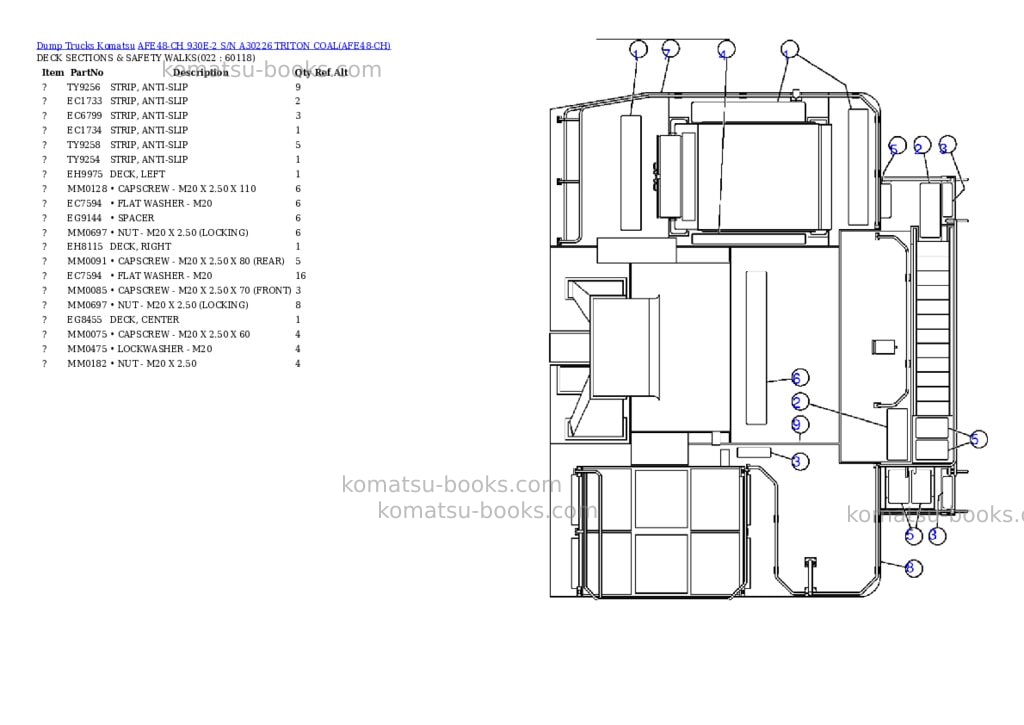 Komatsu afe48-ch 930e-2 s/n a30226 triton coal Parts catalog cover Page 10
