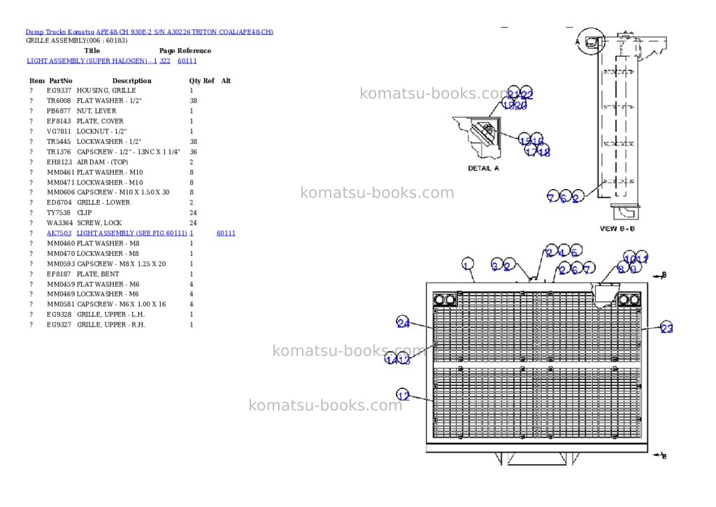 Komatsu afe48-ch 930e-2 s/n a30226 triton coal Parts catalog cover Page 3