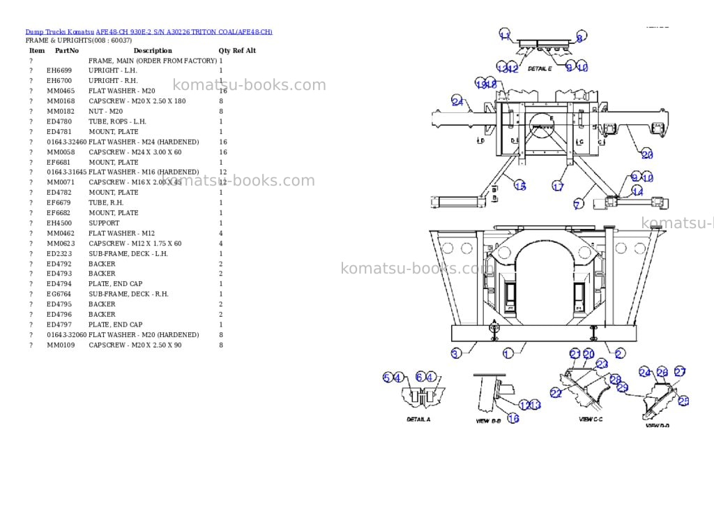 Komatsu afe48-ch 930e-2 s/n a30226 triton coal Parts catalog cover Page 4