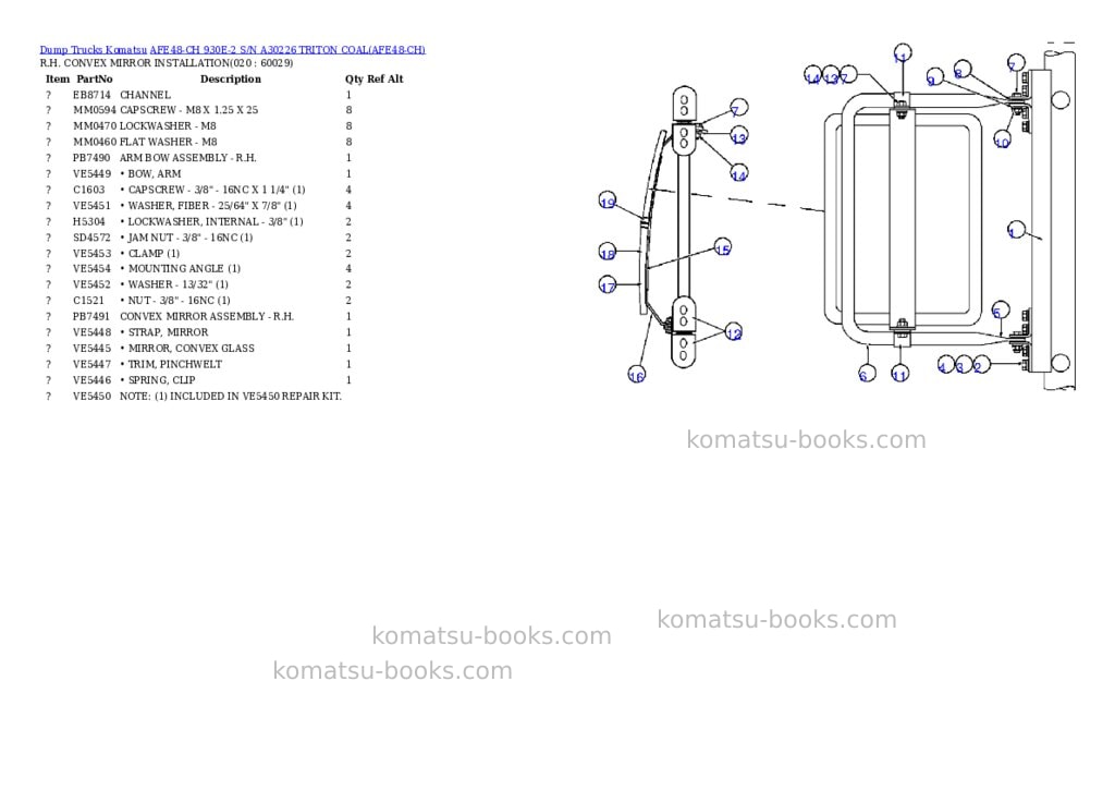 Komatsu afe48-ch 930e-2 s/n a30226 triton coal Parts catalog cover Page 9
