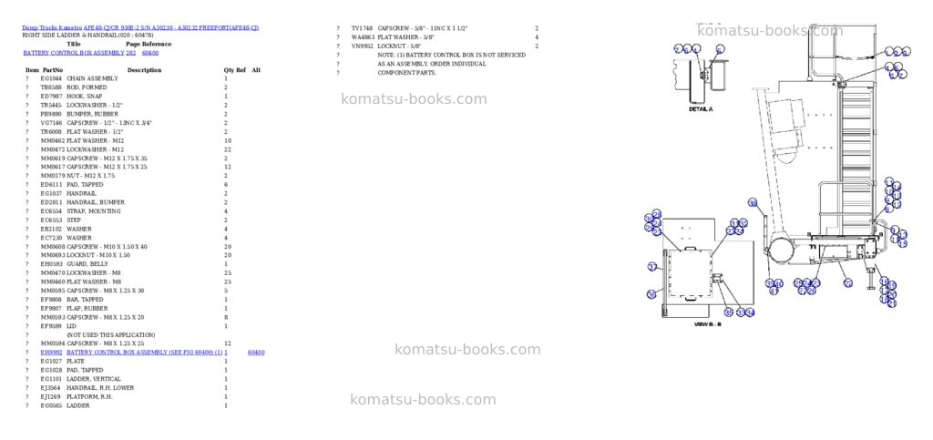 Komatsu afe48-cj/cr 930e-2 s/n a30230 - a30232 freeport Parts catalog cover Page 8