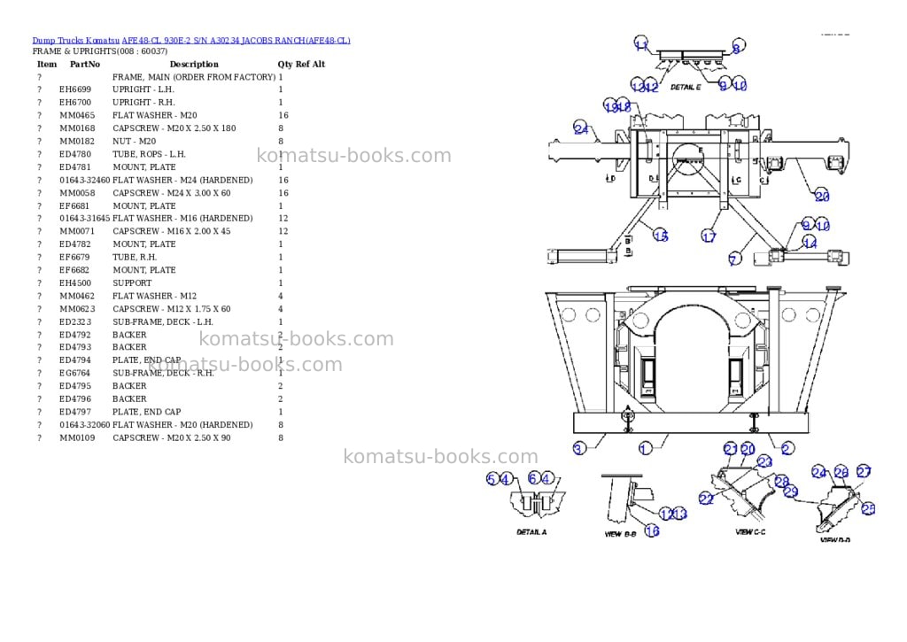 Komatsu afe48-cl 930e-2 s/n a30234 jacobs ranch Parts catalog cover Page 4 Komatsu afe48-cl 930e-2 s/n a30234 jacobs ranch Parts catalog cover Page 4