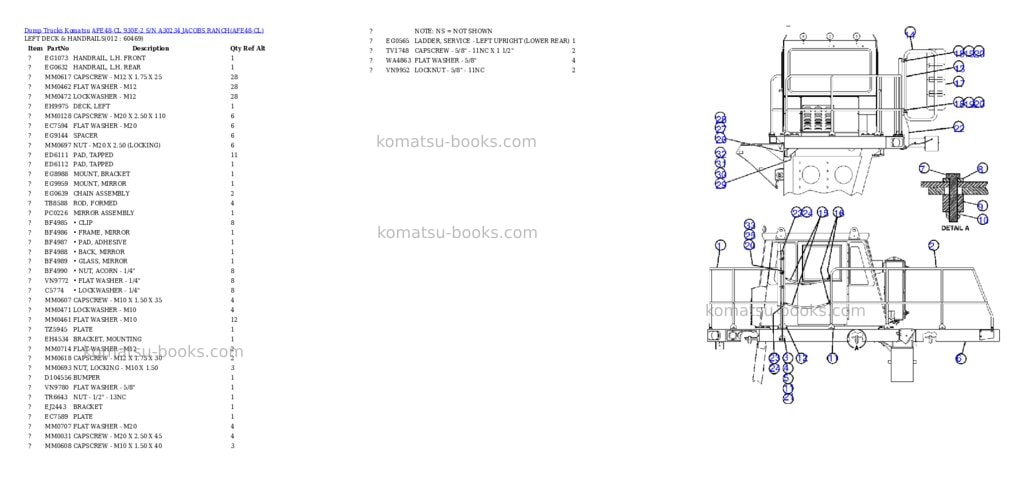 Komatsu afe48-cl 930e-2 s/n a30234 jacobs ranch Parts catalog cover Page 6 Komatsu afe48-cl 930e-2 s/n a30234 jacobs ranch Parts catalog cover Page 6