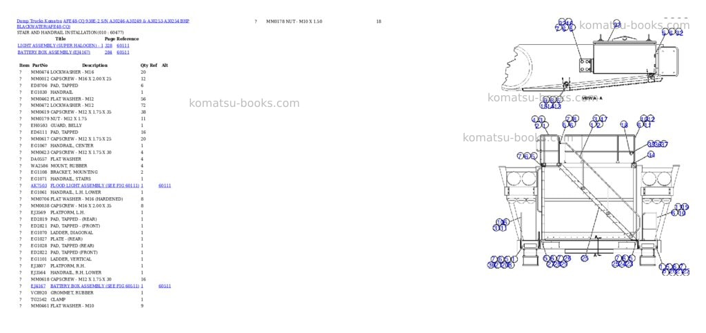 Komatsu afe48-cq 930e-2 s/n a30246-a30249 & a30253-a30254 bhp blackwater Parts catalog cover Page 5