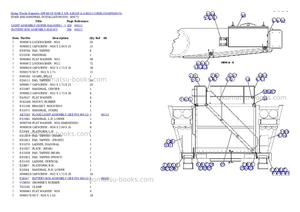 Komatsu afe48-cs 930e-2 s/n a30250 & a30251 codelco Parts catalog cover Page 5 Komatsu afe48-cs 930e-2 s/n a30250 & a30251 codelco Parts catalog cover Page 5