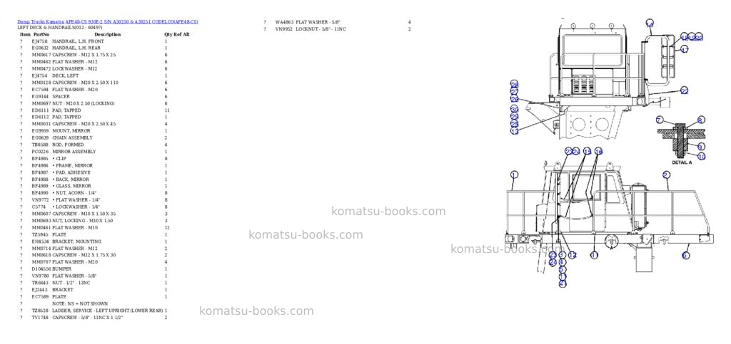 Komatsu afe48-cs 930e-2 s/n a30250 & a30251 codelco Parts catalog cover Page 6 Komatsu afe48-cs 930e-2 s/n a30250 & a30251 codelco Parts catalog cover Page 6