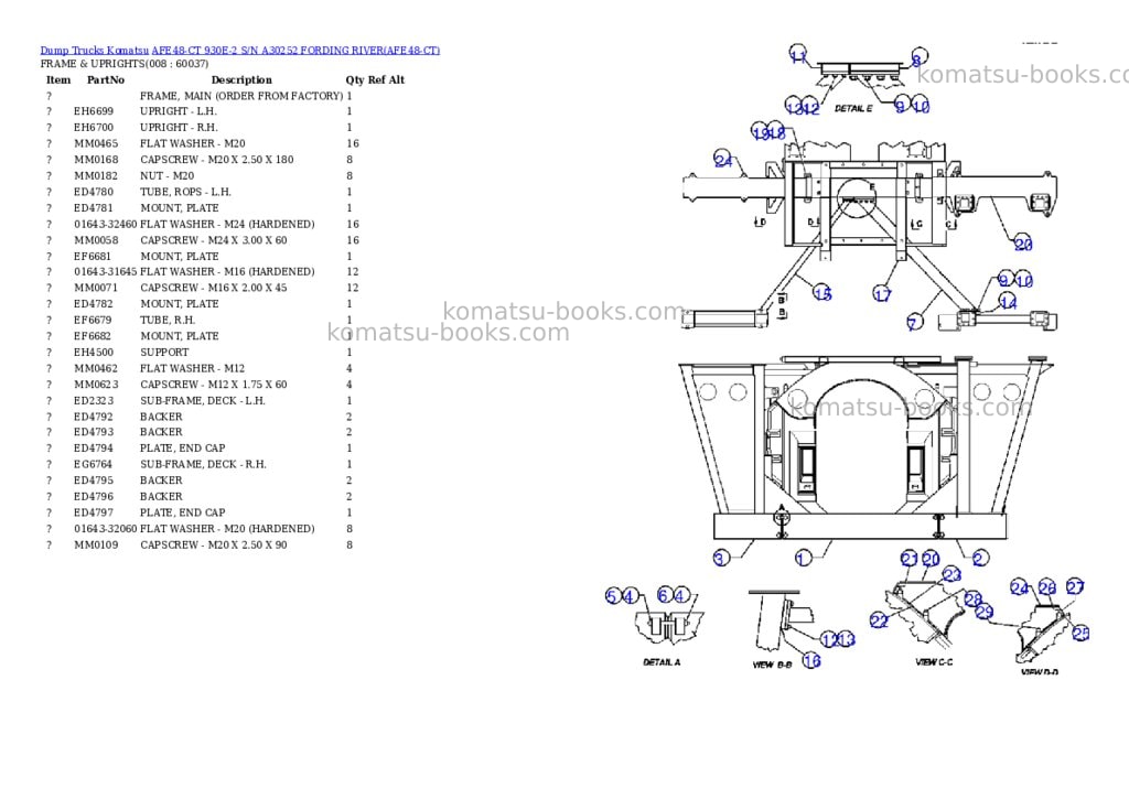 Komatsu afe48-ct 930e-2 s/n a30252 fording river Parts catalog cover Page 4