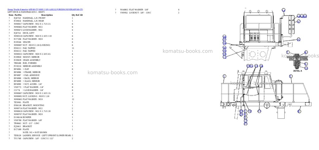 Komatsu afe48-ct 930e-2 s/n a30252 fording river Parts catalog cover Page 6
