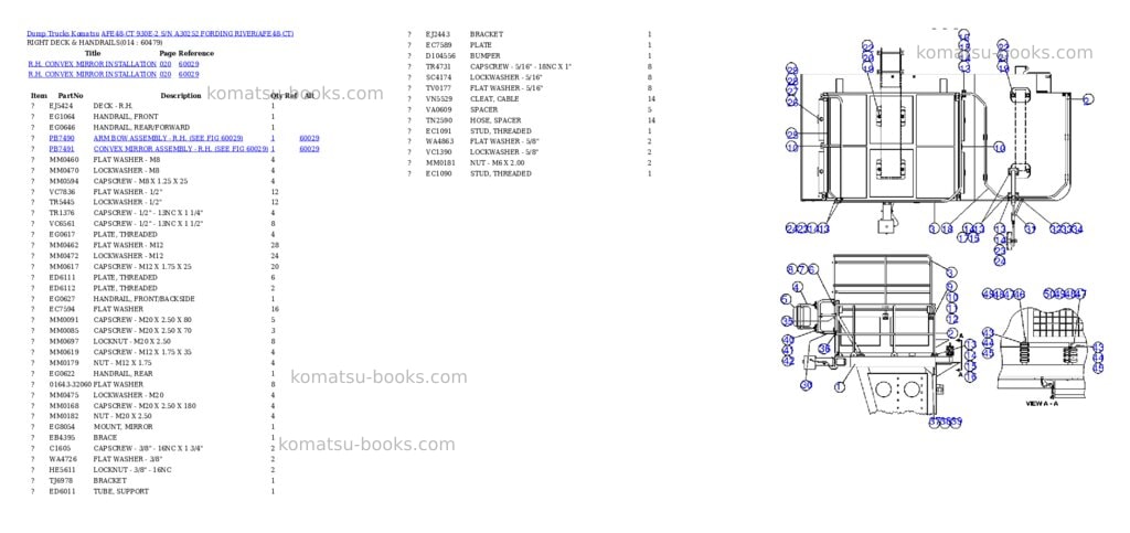 Komatsu afe48-ct 930e-2 s/n a30252 fording river Parts catalog cover Page 7