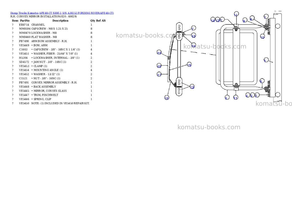 Komatsu afe48-ct 930e-2 s/n a30252 fording river Parts catalog cover Page 9