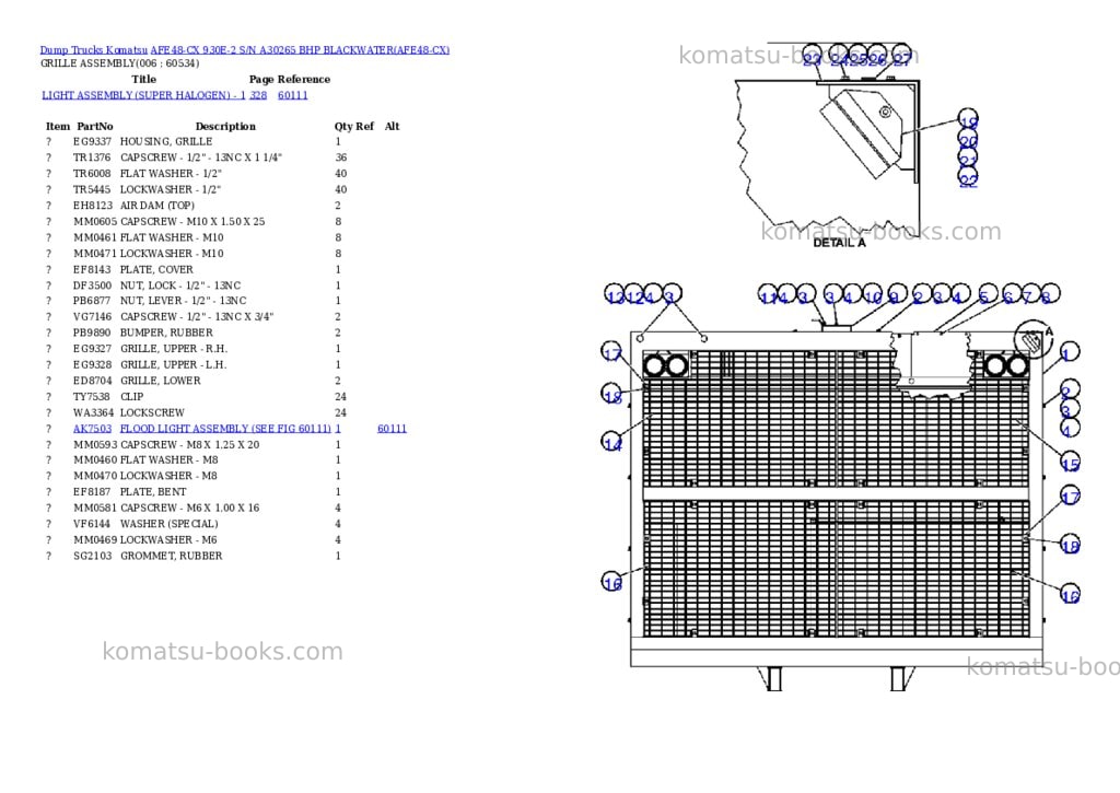 Komatsu afe48-cx 930e-2 s/n a30265 bhp blackwater Parts catalog cover Page 3 Komatsu afe48-cx 930e-2 s/n a30265 bhp blackwater Parts catalog cover Page 3