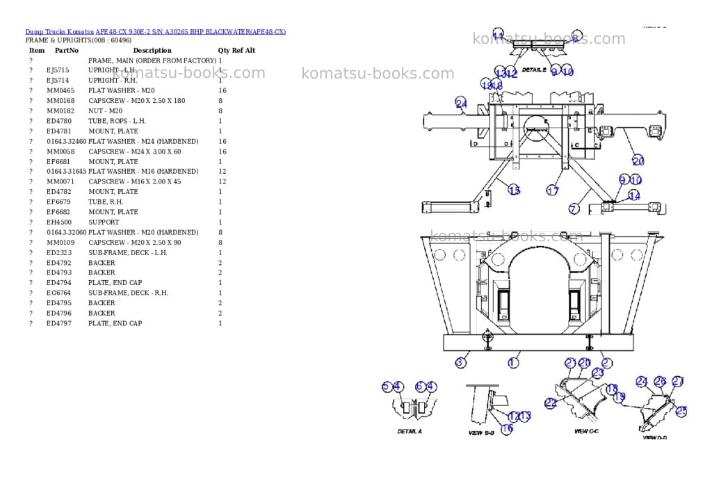 Komatsu afe48-cx 930e-2 s/n a30265 bhp blackwater Parts catalog cover Page 4 Komatsu afe48-cx 930e-2 s/n a30265 bhp blackwater Parts catalog cover Page 4