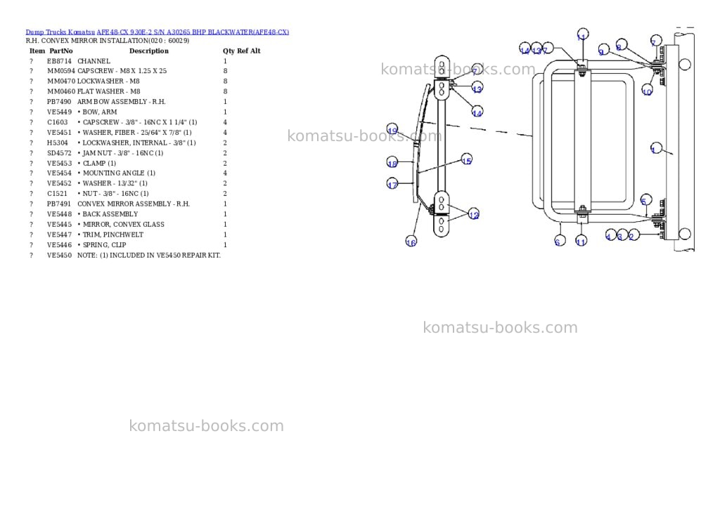 Komatsu afe48-cx 930e-2 s/n a30265 bhp blackwater Parts catalog cover Page 9 Komatsu afe48-cx 930e-2 s/n a30265 bhp blackwater Parts catalog cover Page 9
