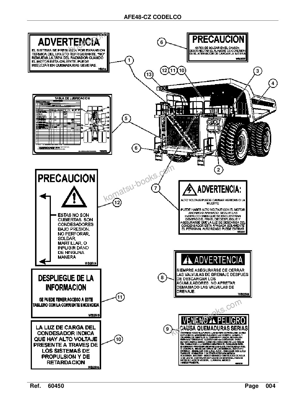 Komatsu afe48-cz 930e-2 s/n a30268 codelco Parts catalog cover Page 6