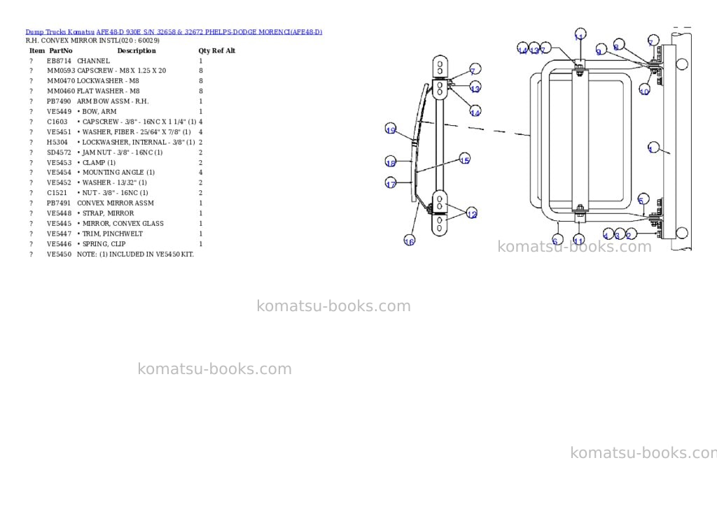 Komatsu afe48-d 930e s/n 32658 & 32672 phelps-dodge morenci Parts catalog cover Page 10 Komatsu afe48-d 930e s/n 32658 & 32672 phelps-dodge morenci Parts catalog cover Page 10