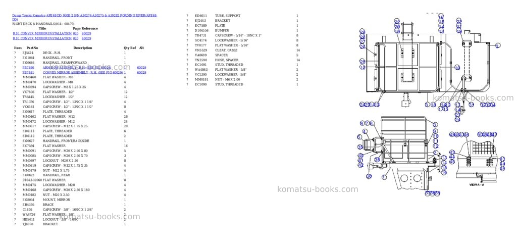 Komatsu afe48-dd 930e-2 s/n a30274-a30275 & a30282 fording river Parts catalog cover Page 7 Komatsu afe48-dd 930e-2 s/n a30274-a30275 & a30282 fording river Parts catalog cover Page 7