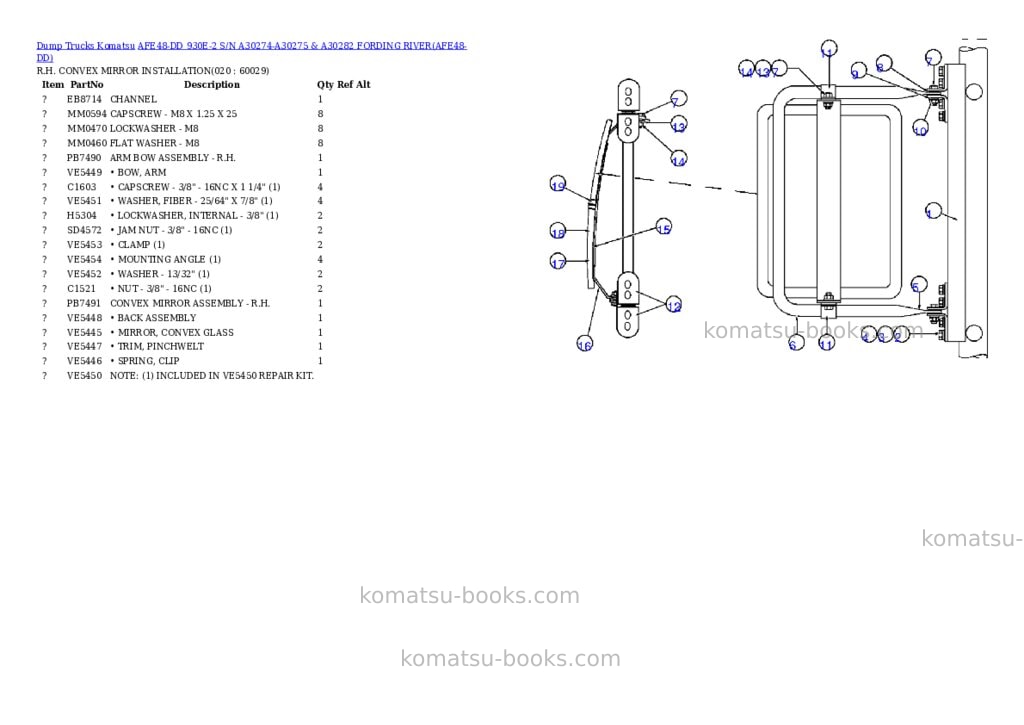 Komatsu afe48-dd 930e-2 s/n a30274-a30275 & a30282 fording river Parts catalog cover Page 9 Komatsu afe48-dd 930e-2 s/n a30274-a30275 & a30282 fording river Parts catalog cover Page 9