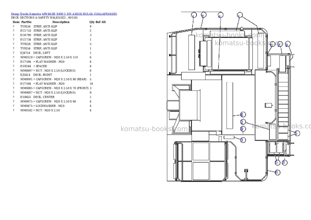 Komatsu afe48-de 930e-2 s/n a30281 bulga coal Parts catalog cover Page 10 Komatsu afe48-de 930e-2 s/n a30281 bulga coal Parts catalog cover Page 10