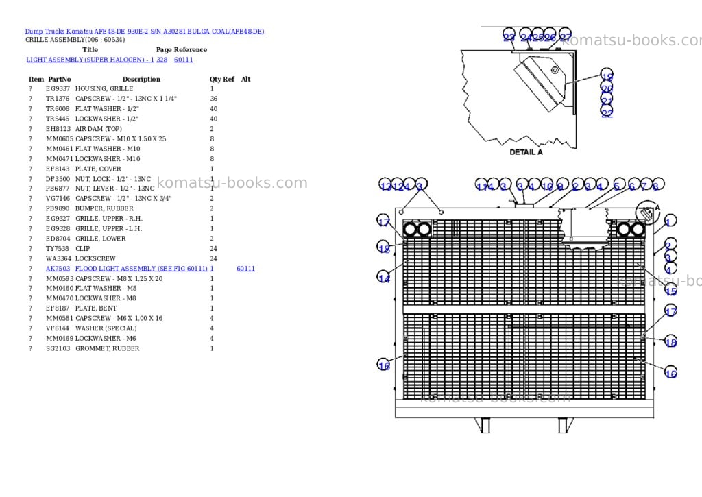 Komatsu afe48-de 930e-2 s/n a30281 bulga coal Parts catalog cover Page 3 Komatsu afe48-de 930e-2 s/n a30281 bulga coal Parts catalog cover Page 3