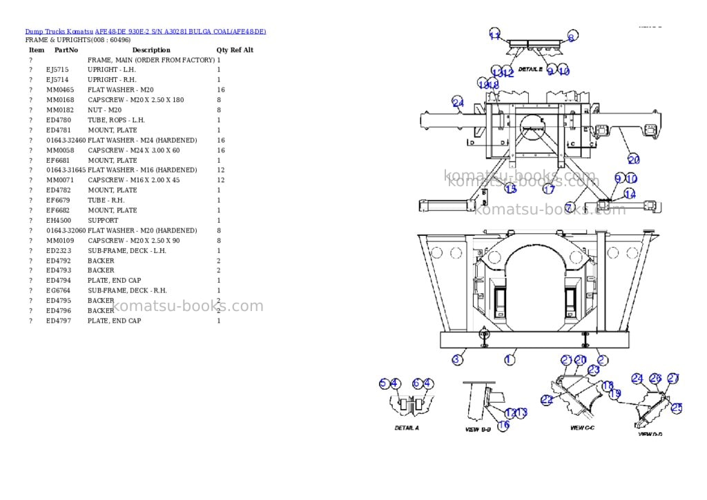 Komatsu afe48-de 930e-2 s/n a30281 bulga coal Parts catalog cover Page 4 Komatsu afe48-de 930e-2 s/n a30281 bulga coal Parts catalog cover Page 4