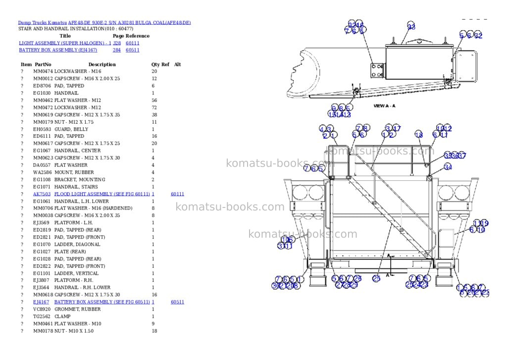 Komatsu afe48-de 930e-2 s/n a30281 bulga coal Parts catalog cover Page 5 Komatsu afe48-de 930e-2 s/n a30281 bulga coal Parts catalog cover Page 5