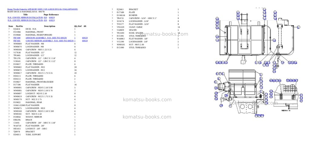 Komatsu afe48-de 930e-2 s/n a30281 bulga coal Parts catalog cover Page 7 Komatsu afe48-de 930e-2 s/n a30281 bulga coal Parts catalog cover Page 7