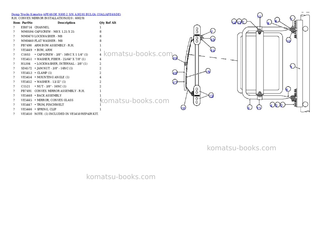 Komatsu afe48-de 930e-2 s/n a30281 bulga coal Parts catalog cover Page 9 Komatsu afe48-de 930e-2 s/n a30281 bulga coal Parts catalog cover Page 9