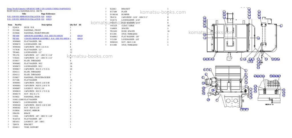 Komatsu afe48-dg 930e-2 s/n a30285 codelco Parts catalog cover Page 7