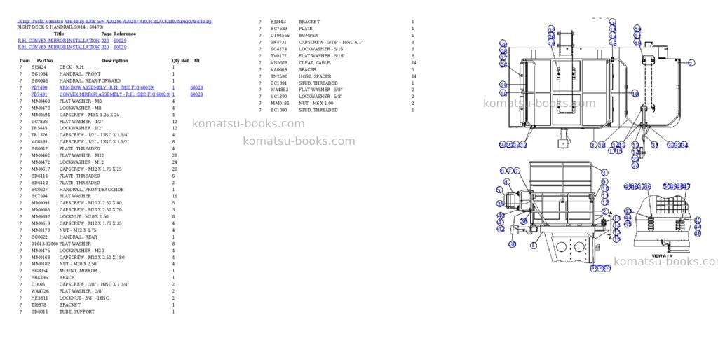 Komatsu afe48-dj 930e s/n a30286-a30287 arch blackthunder Parts catalog cover Page 7 Komatsu afe48-dj 930e s/n a30286-a30287 arch blackthunder Parts catalog cover Page 7