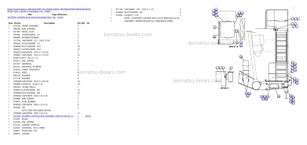 Komatsu afe48-dj 930e s/n a30286-a30287 arch blackthunder Parts catalog cover Page 8 Komatsu afe48-dj 930e s/n a30286-a30287 arch blackthunder Parts catalog cover Page 8